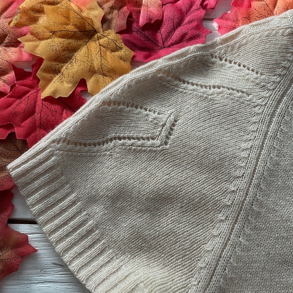 MAG by Magaschoni Short Sleeve 100% Cashmere Sweater Cream size S - Picture 8 of 9